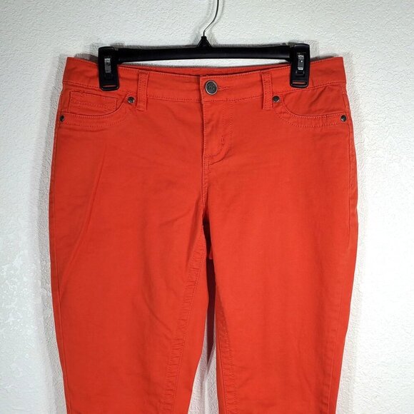 Maurices Orange Skinny Fit Womens Pants Size 7/8 Cotton/Spandex Fall Halloween - Picture 7 of 11